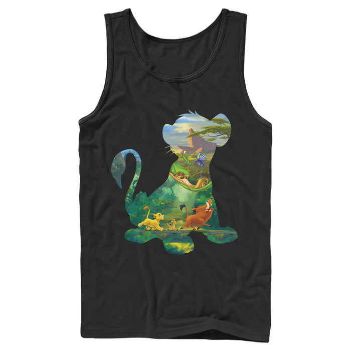 fifth sun Men's Lion King Simba Silhouette Pride Rock Tank Top