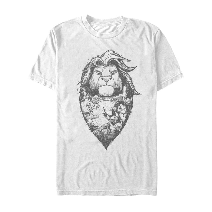fifth sun Men's Lion King Simba Sketch Oval T-Shirt