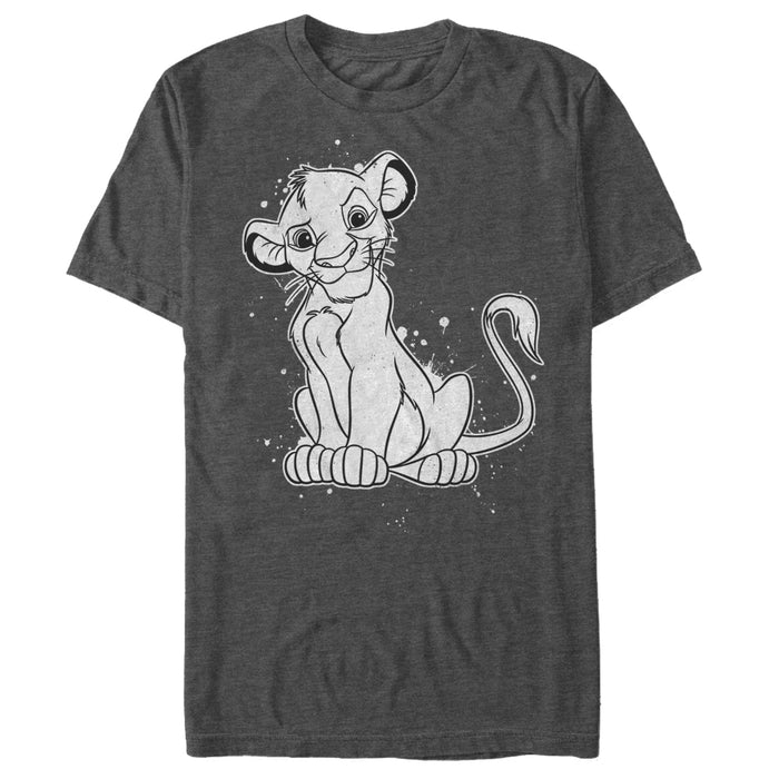 fifth sun Men's Lion King Simba Smirk Paint Splatter Print T-Shirt