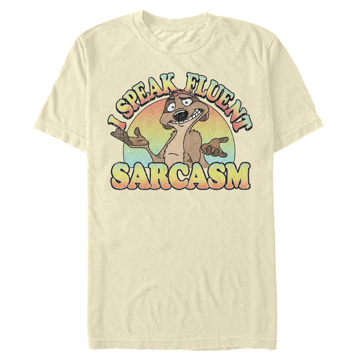 fifth sun Men's Lion King Timon Speaks Fluent Sarcasm T-Shirt