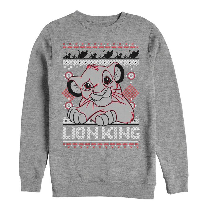 fifth sun Men's Lion King Ugly Christmas Simba Sweatshirt