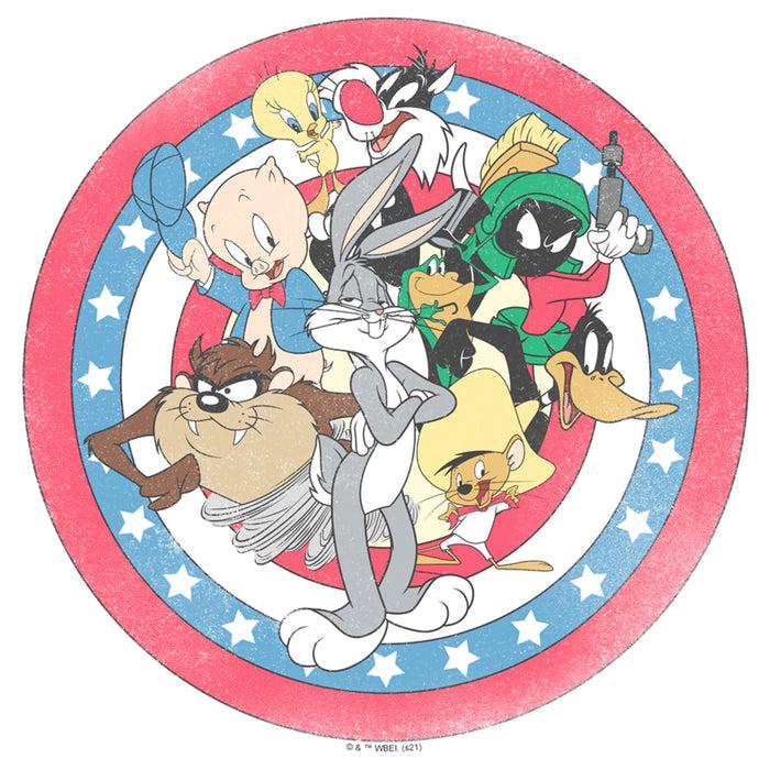Fifth Sun Men's Looney Tunes American Flag Character Circle T-Shirt