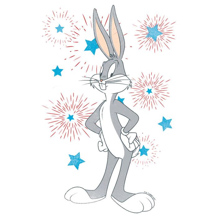 Fifth Sun Men's Looney Tunes Bugs Bunny Stars And Fireworks T-Shirt