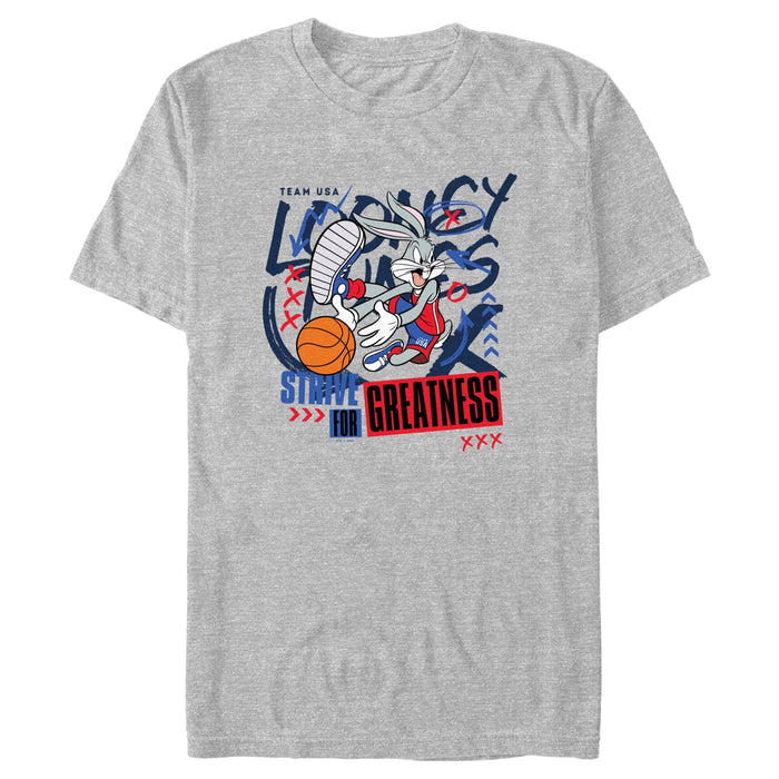 fifth sun Men's Looney Tunes Bugs Bunny Strive for Greatness T-Shirt