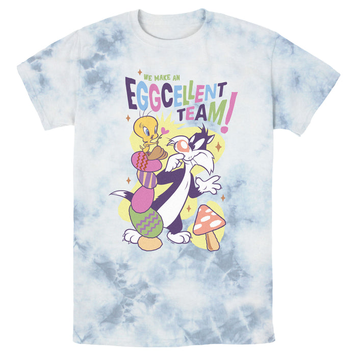 fifth sun Men's Looney Tunes Easter Tweety and Sylvester We Make an Eggcellent Team T-Shirt