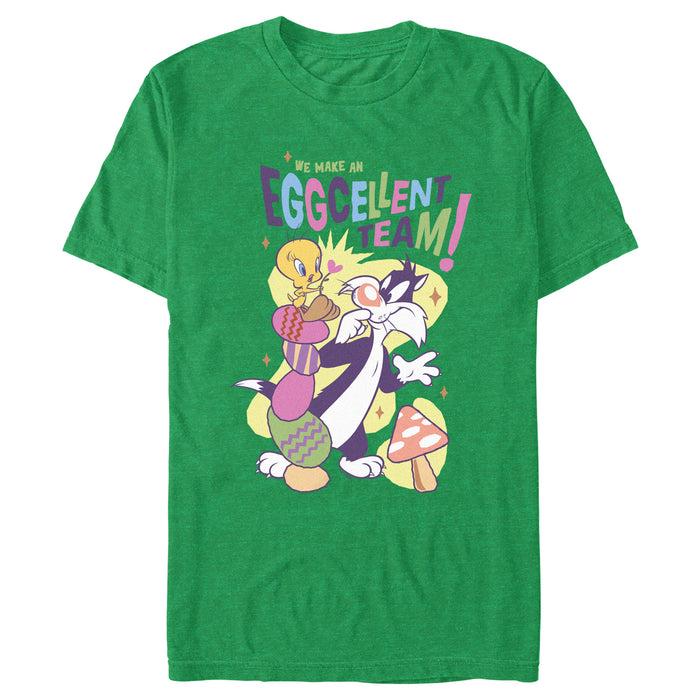 fifth sun Men's Looney Tunes Easter Tweety and Sylvester We Make an Eggcellent Team T-Shirt