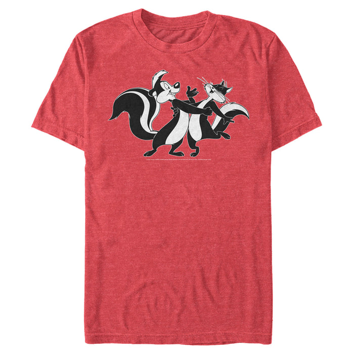 fifth sun Men's Looney Tunes Pepé Le Pew and Penelope Dancing T-Shirt