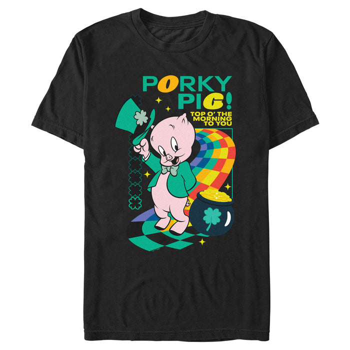 fifth sun Men's Looney Tunes Porky Top o’ the Morning to You T-Shirt