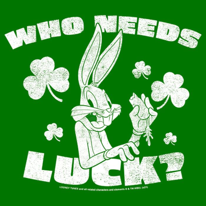 Fifth Sun Men's Looney Tunes St. Patrick's Day Bugs Bunny Who Needs Luck? T-Shirt
