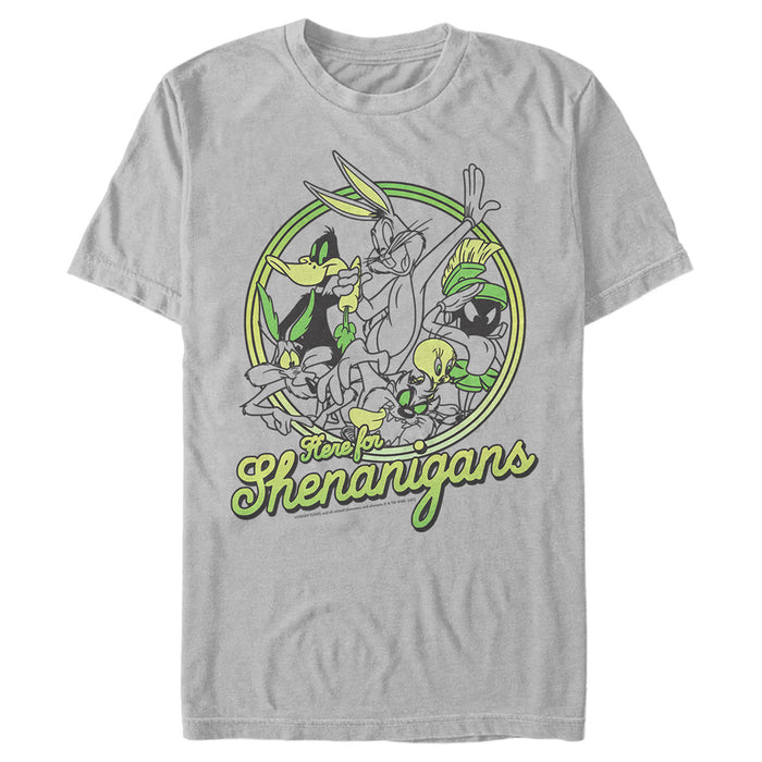 fifth sun Men's Looney Tunes St. Patrick's Day Here for Shenanigans T-Shirt