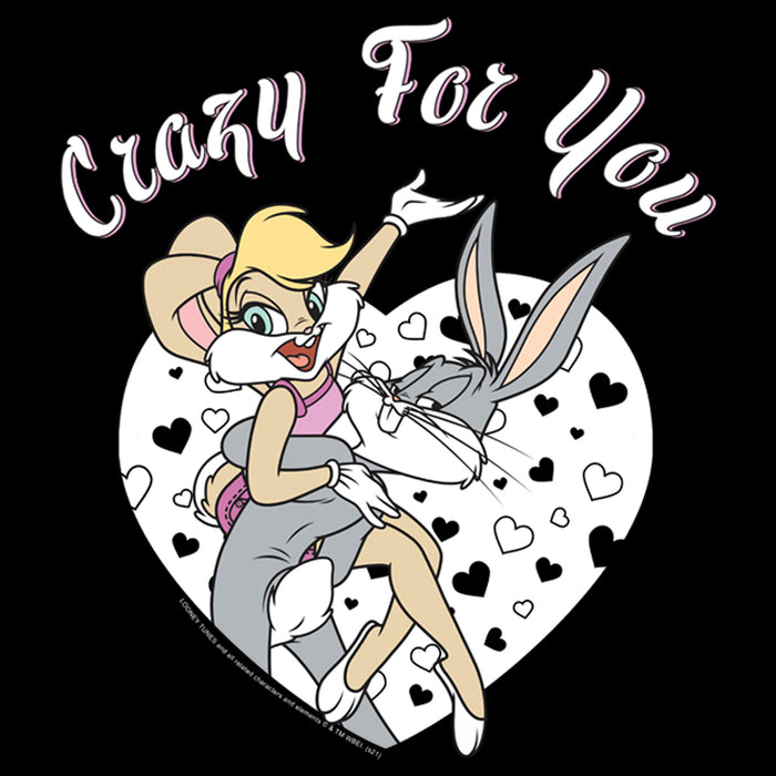 Fifth Sun Men's Looney Tunes Valentine's Day Bugs Bunny And Lola Bunny Crazy For You T-Shirt
