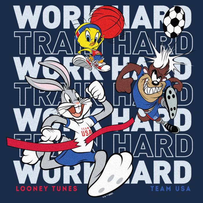 Fifth Sun Men's Looney Tunes Work Hard Crew T-Shirt
