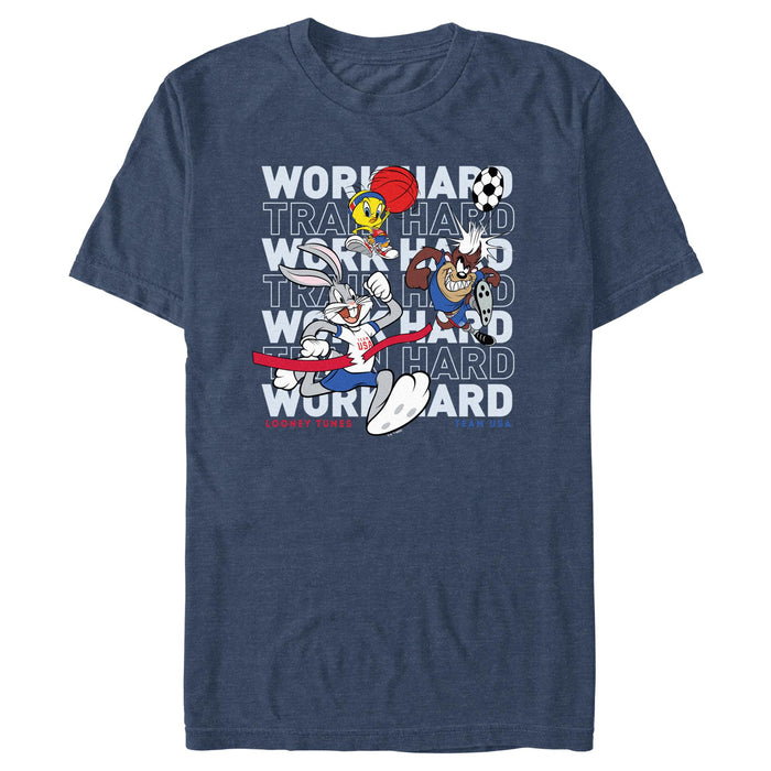 fifth sun Men's Looney Tunes Work Hard Crew T-Shirt