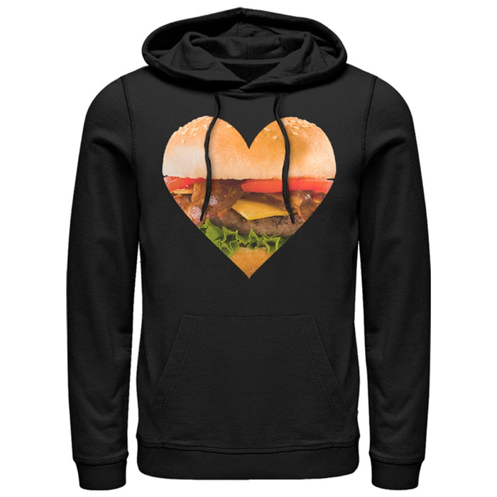 fifth sun Men's Lost Gods Bacon Cheeseburger Heart Pull Over Hoodie