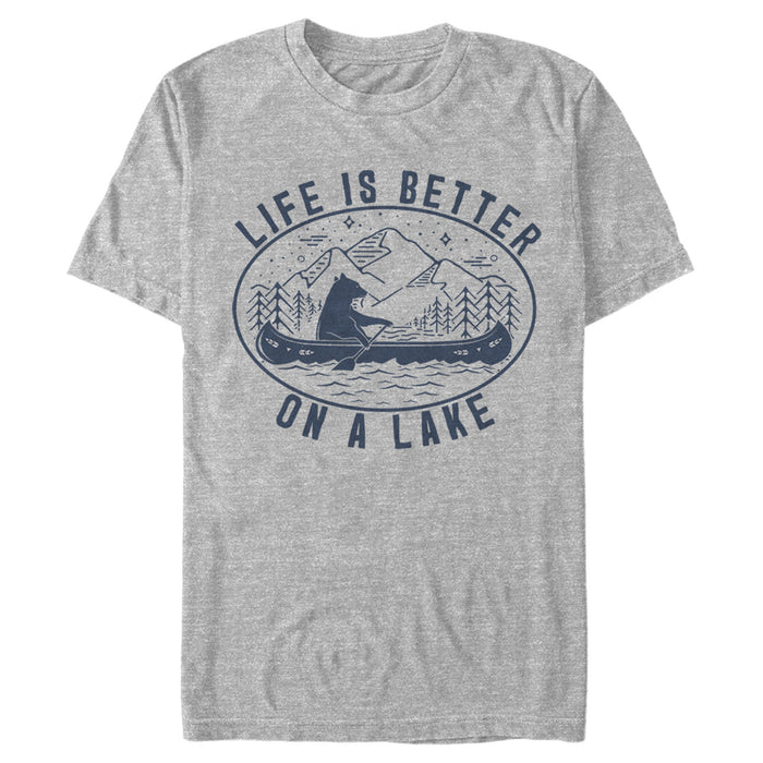 fifth sun Men's Lost Gods Bear Canoe on Lake T-Shirt