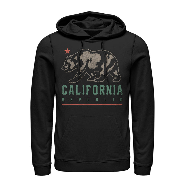 fifth sun Men's Lost Gods California Republic Bear Shadow Pull Over Hoodie