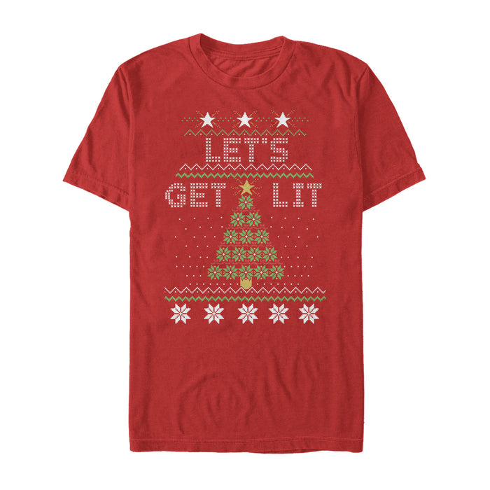 Fifth Sun Men's Lost Gods Christmas Let's Get Lit Tree T-Shirt
