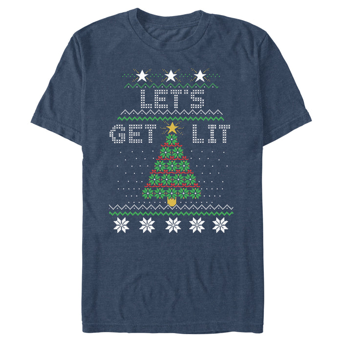 Fifth Sun Men's Lost Gods Christmas Let's Get Lit Tree T-Shirt