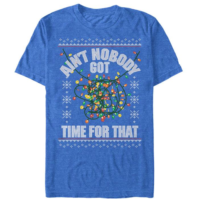 fifth sun Men's Lost Gods Christmas Lights Nobody Got Time T-Shirt