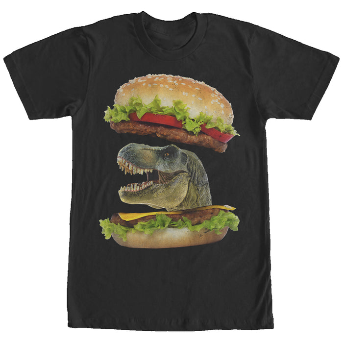 fifth sun Men's Lost Gods Dinosaur Cheeseburger T-Shirt