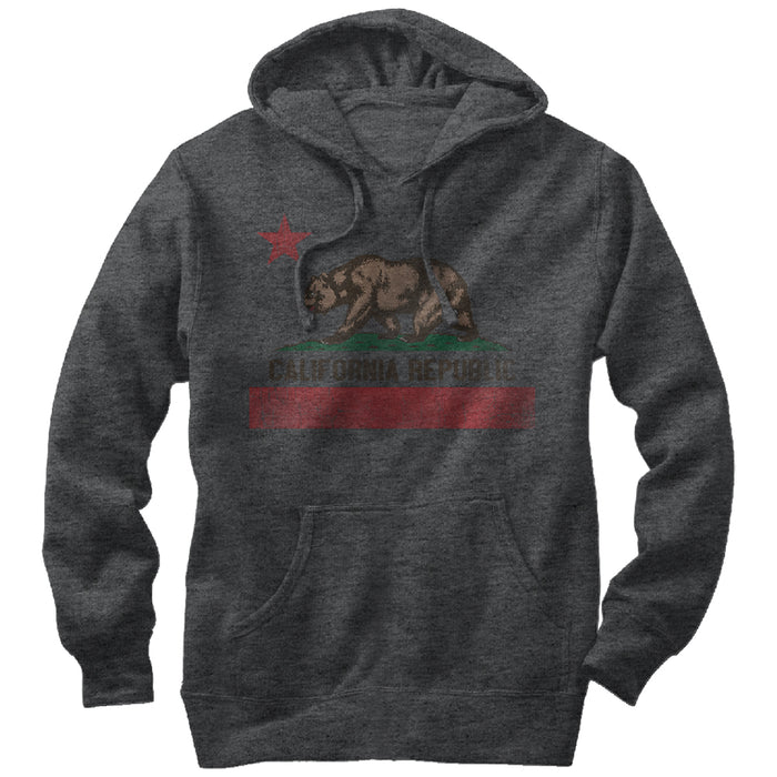 fifth sun Men's Lost Gods Distressed California Flag Pull Over Hoodie