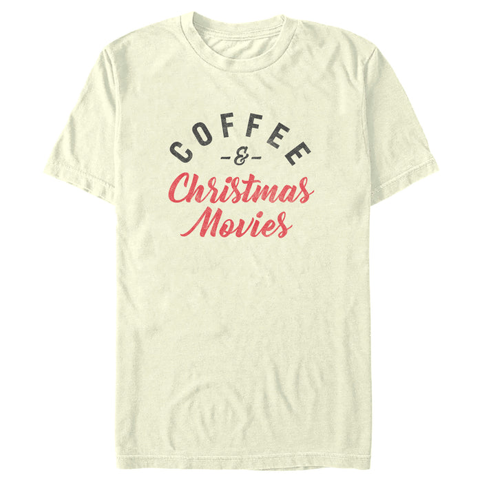 fifth sun Men's Lost Gods Distressed Coffee and Christmas Movies T-Shirt