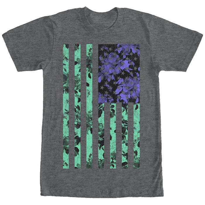 fifth sun Men's Lost Gods Floral American Flag T-Shirt