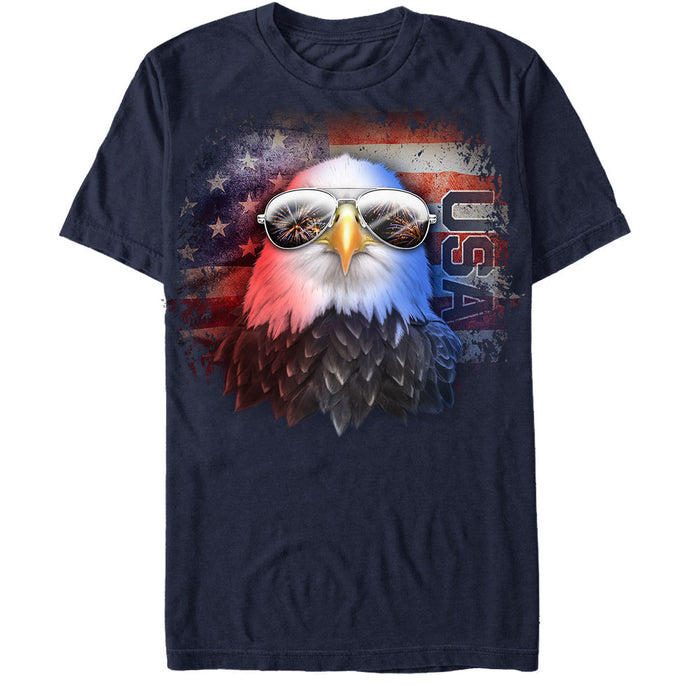 fifth sun Men's Lost Gods Fourth of July American Eagle in Sunglasses T-Shirt