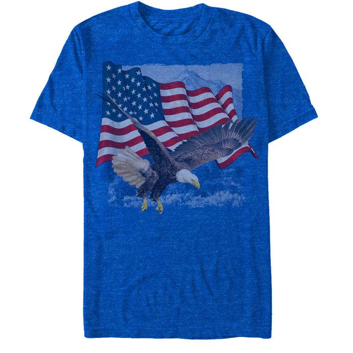 fifth sun Men's Lost Gods Fourth of July American Flag Eagle Soar T-Shirt