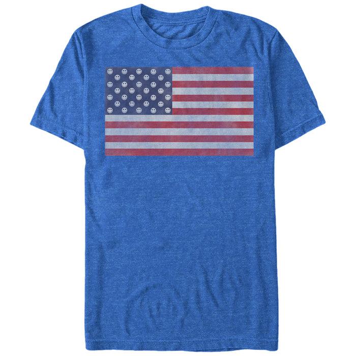 fifth sun Men's Lost Gods Fourth of July American Flag Smiley Face T-Shirt