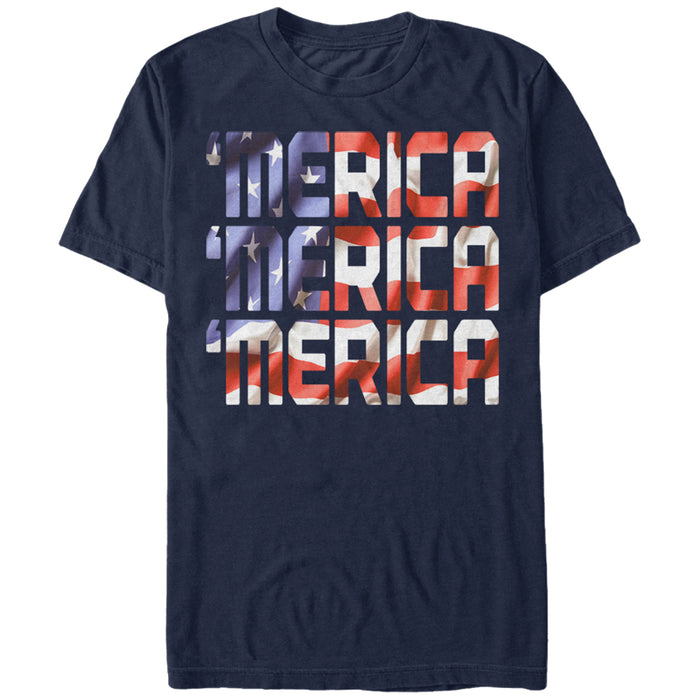 fifth sun Men's Lost Gods Fourth of July Merica Flag T-Shirt