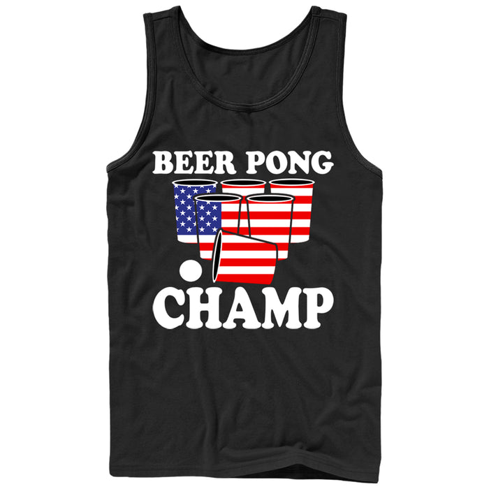 fifth sun Men's Lost Gods Fourth of July Pong American Flag Cup Tank Top