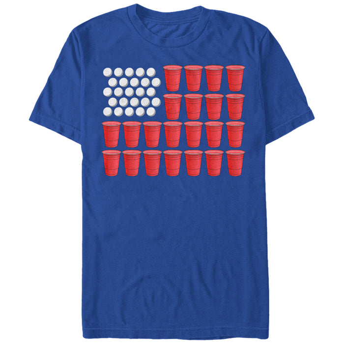fifth sun Men's Lost Gods Fourth of July Pong American Flag T-Shirt