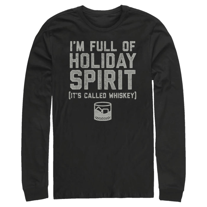 fifth sun Men's Lost Gods I'm Full of Holiday Spirit Distressed Long Sleeve Shirt