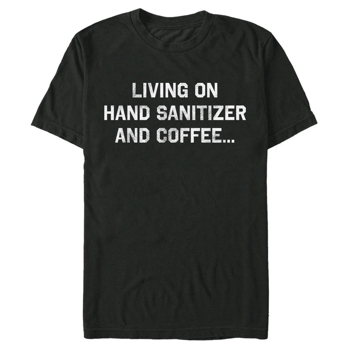 fifth sun Men's Lost Gods Living on Hand Sanitizer and Coffee Distressed T-Shirt