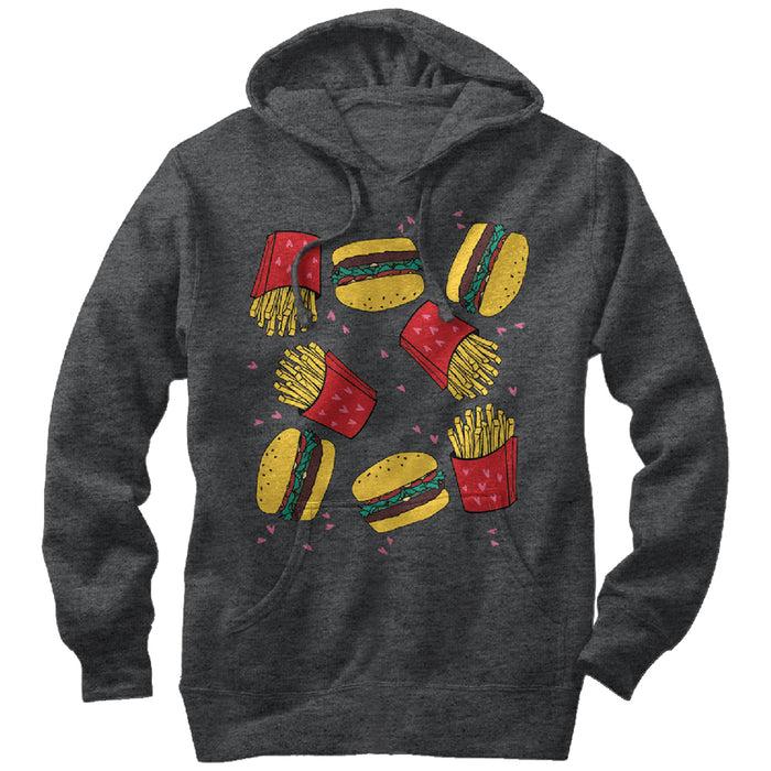 fifth sun Men's Lost Gods Raining Burgers and Fries Pull Over Hoodie