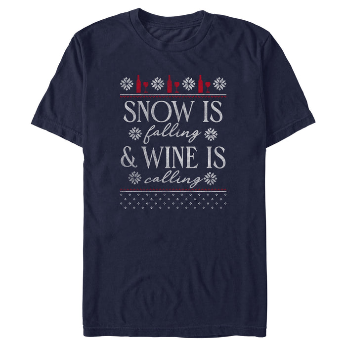 fifth sun Men's Lost Gods Snow Is Falling Wine Is Calling T-Shirt