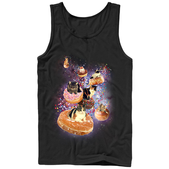 fifth sun Men's Lost Gods Space Cat Doughnut Race Tank Top