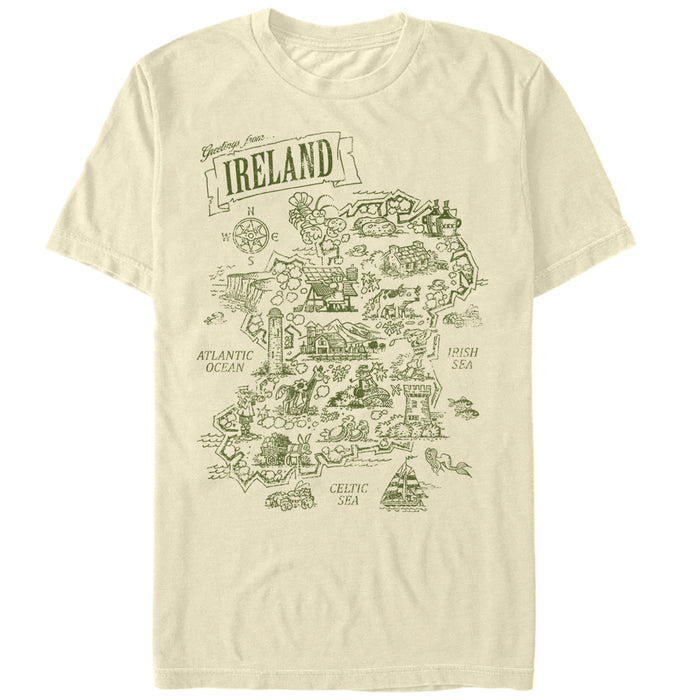 Fifth Sun Men's Lost Gods St. Patrick's Day Map Of Ireland T-Shirt