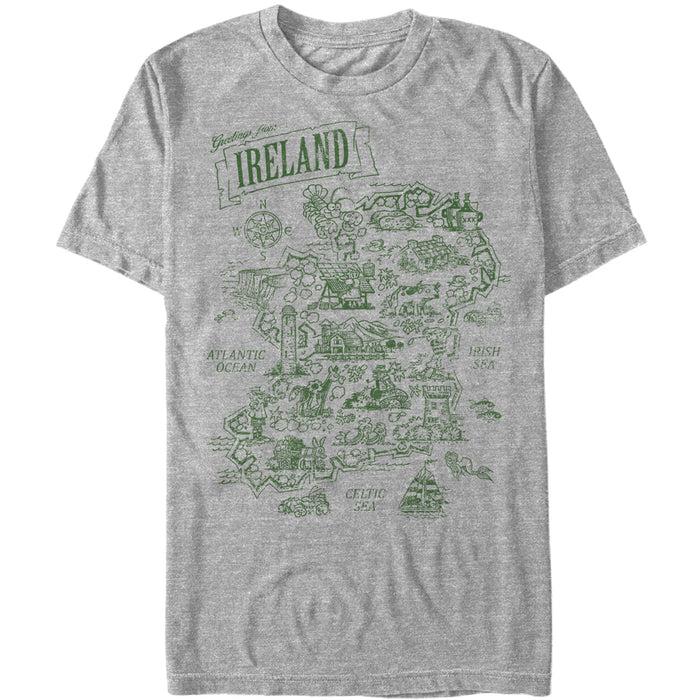 fifth sun Men's Lost Gods St. Patrick's Day Map of Ireland T-Shirt