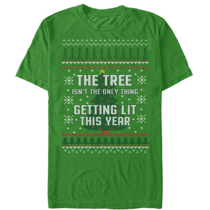 fifth sun Men's Lost Gods Ugly Christmas Getting Lit T-Shirt