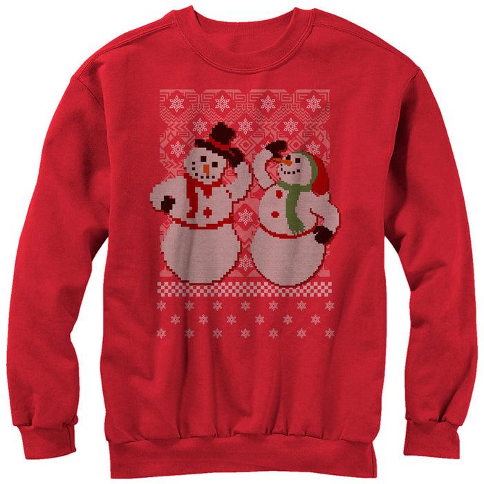 fifth sun Men's Lost Gods Ugly Christmas Jolly Snowmen Sweatshirt