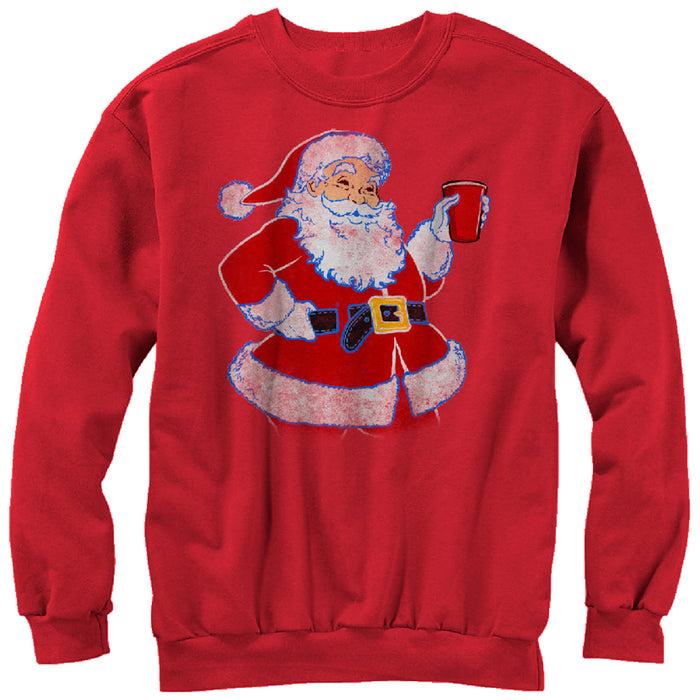 fifth sun Men's Lost Gods Ugly Christmas Santa Claus Party Time Sweatshirt