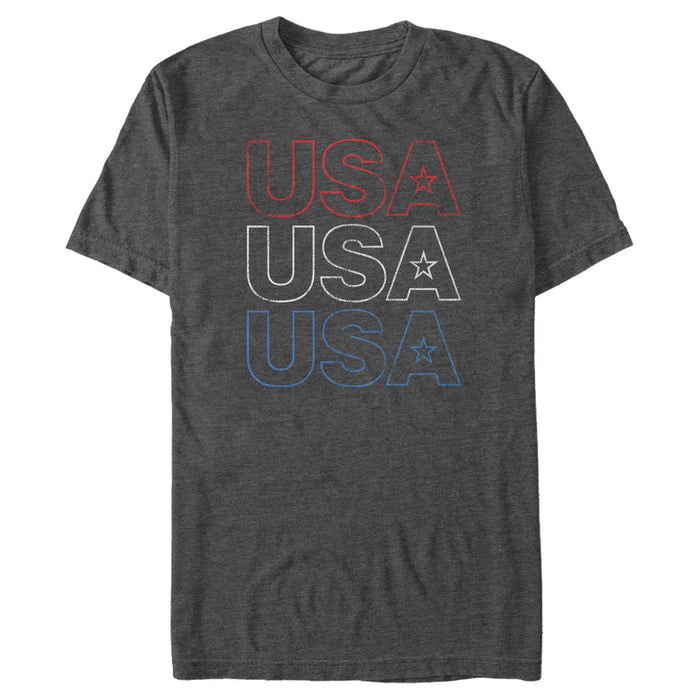 fifth sun Men's Lost Gods USA Red White and Blue Distressed T-Shirt