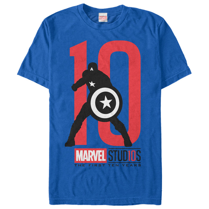 fifth sun Men's Marvel 10 Anniversary Captain America T-Shirt