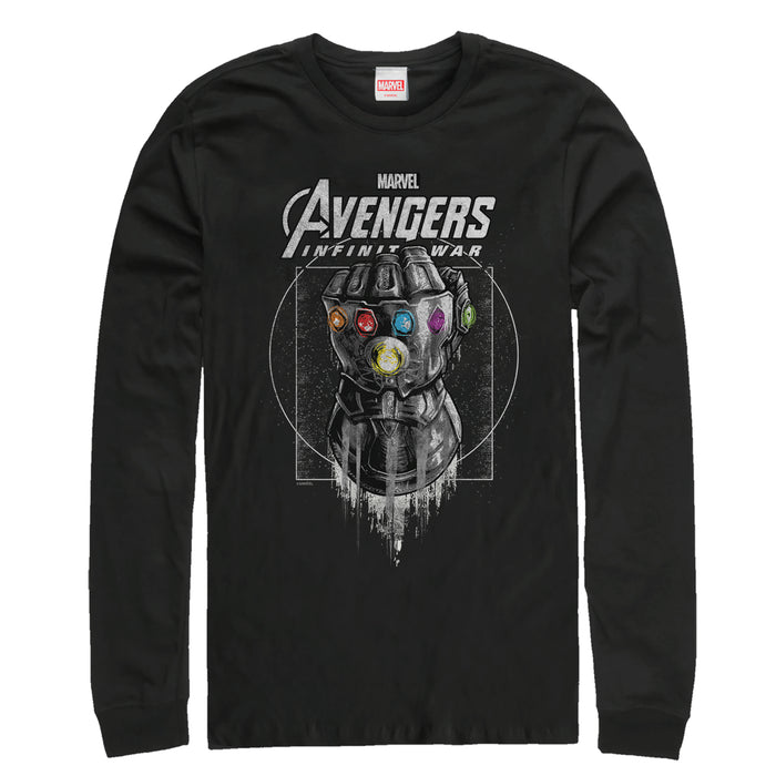fifth sun Men's Marvel Avengers: Avengers: Infinity War Gauntlet Drip Long Sleeve Shirt
