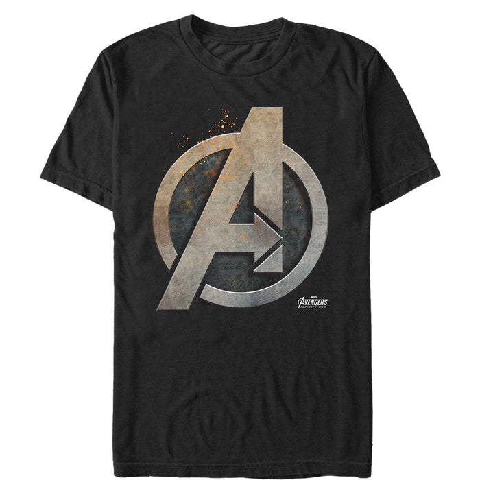 fifth sun Men's Marvel Avengers: Avengers: Infinity War Metal Logo T-Shirt