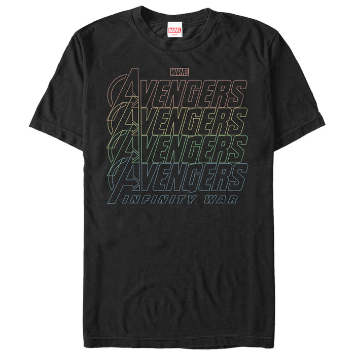 fifth sun Men's Marvel Avengers: Avengers: Infinity War Rainbow Logo T-Shirt