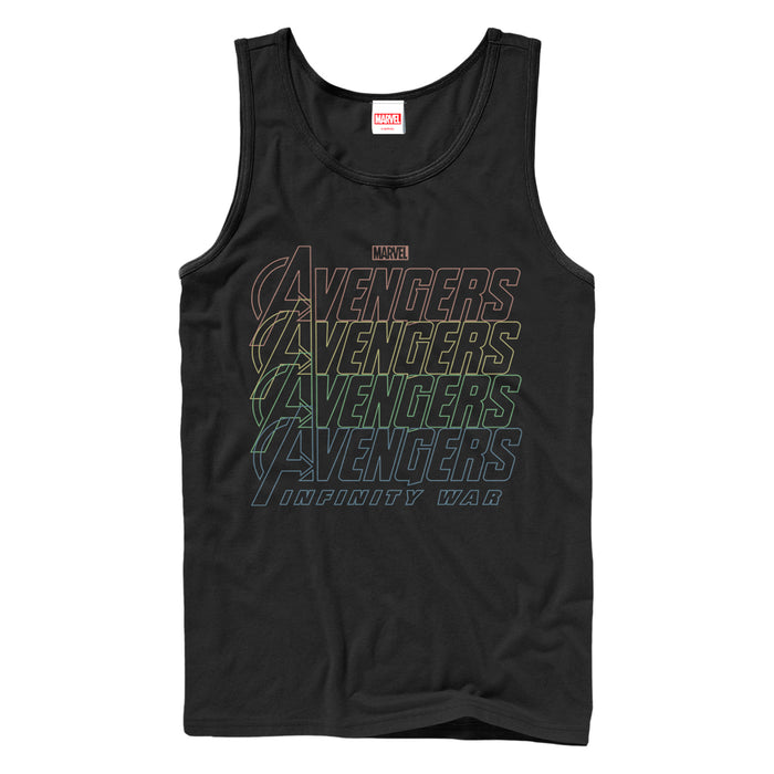 fifth sun Men's Marvel Avengers: Avengers: Infinity War Rainbow Logo Tank Top