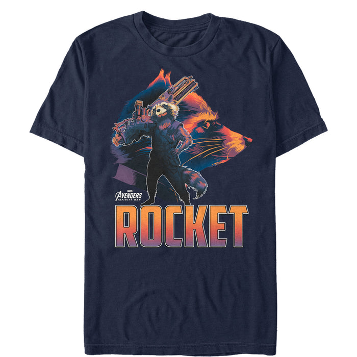 fifth sun Men's Marvel Avengers: Avengers: Infinity War Rocket Portrait T-Shirt